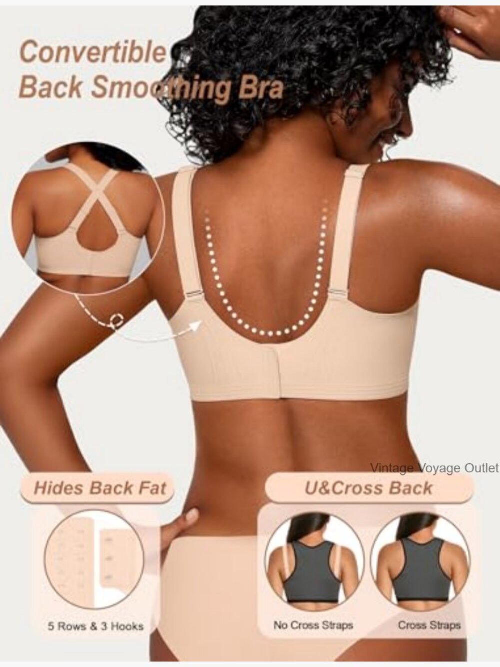 Women's Seamless Deep V Wireless Push Up Bralette View 3